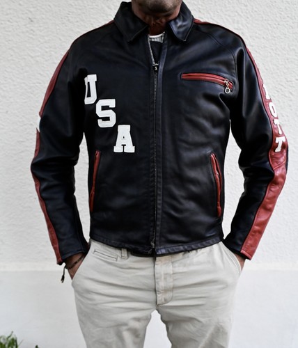 Veste cuir motard usa - veste, en
