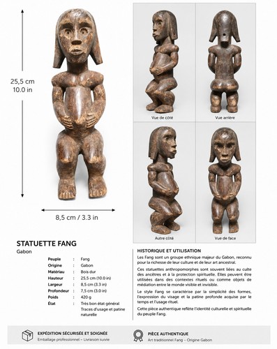 Statue bois ancienne - bois,