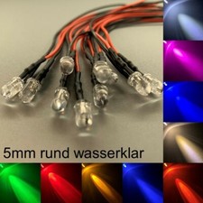 Wired 5mm LEDs Round Water Clear All Colors 5mm LED Resistors