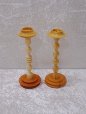 UkffEc - 2 X Bougeoir En Bois Design - Vintage - Fait Main