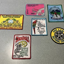 Vintage bicycle patch lot Mix 6 Patches 1990's L.A.W. CENTURY / MOUNT DORA ETC