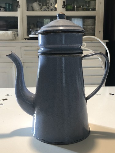 Ancienne cafetière émaillée - ancienne,
