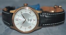 S. Coifman Men's Swiss Made Silver Dial Rosegold Black Leather Watch SC0295
