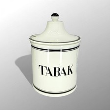Large Sarreguemines Tobacco Pot - Opaque Porcelain - Apothecary - 19th Century