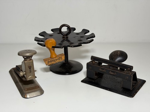 Lot objets bureau ancien porte