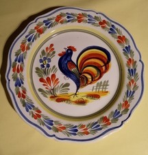 assiette henriot quimper décor coq décoration fait main