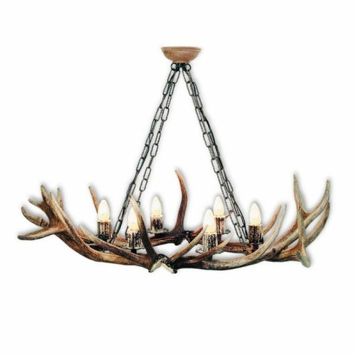 Lustre avec vrai bois - de, cerf