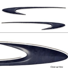 Veranda Pontoon Boat Graphic Decals | Blue/Silver Stickers (Set of 2)