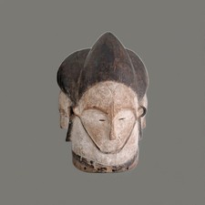 Masque Africain En Bois. Grande Sculpture Fang Cameroun Art Tribal De Cérémonie