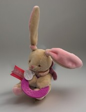X) Rare DOUDOU ET COMPAGNIE Joli Doudou Rattle Teether Soft Stuffed Bunny Rabbit