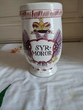 Earthenware Pharmacy Jar "Syr Moror" Crowned Two-Headed Eagle Decor