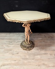 Guéridon vénitien en bois peint et polychromé