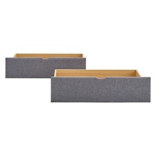 Tiroir de Lit 2 Tiroirs Rangement avec Roulettes Gris Bois Rembourré Homestyle4u