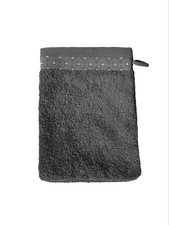 Gant de toilette gris à motif