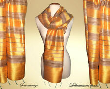 Très jolie étole en SOIE Sauvage coloris jaune soleil - GSSA-3