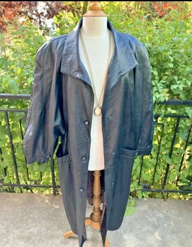 Manteau long cuir - manteau,