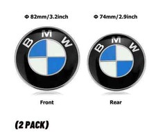 BMW Emblems 82mm + 74mm Hood & Trunk BMW Logo Replacement E36 E46 Universal
