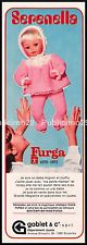PUB PUBLICITE FURGA 1971 Serenella poupée doll 