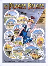 Affiche chemin de fer Belges - Les plages Belges 2