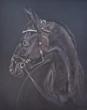 Cheval Noir tableau peinture