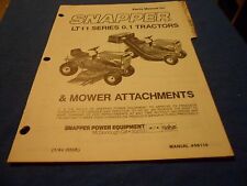 (DRAWER 22) Snapper  LT11 Series 0 1 Lawn Tractors ATTACHMENT Parts Manual 06114
