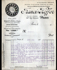 PARIS (II°) BALL BEARINGS Eddy "Francis HOFFER" Letter in 1908