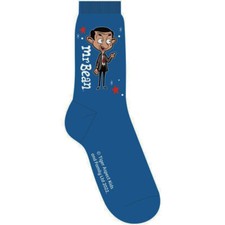 Mr Bean 'Cartoon' (Bleu) Chaussettes (Taille Unique = UK 7-11) - OFFICIEL!