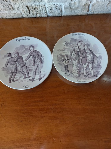Assiette theme signe - a, des