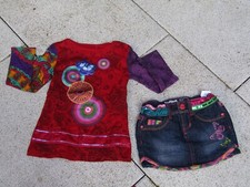 Lot d'une robe et jupe en jeans  Desigual  taille  4 Ans Fille
