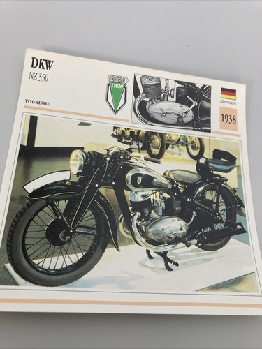 Dkw 350 1938 carte moto - 350, de