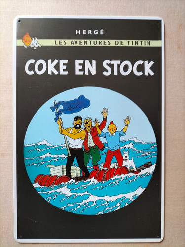 Plaque metal tintin coke en - en,