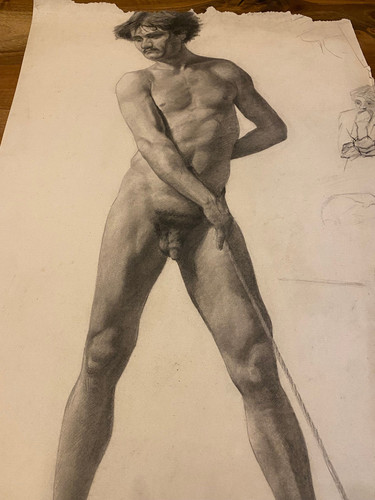 Masculin etude dessin - nu,