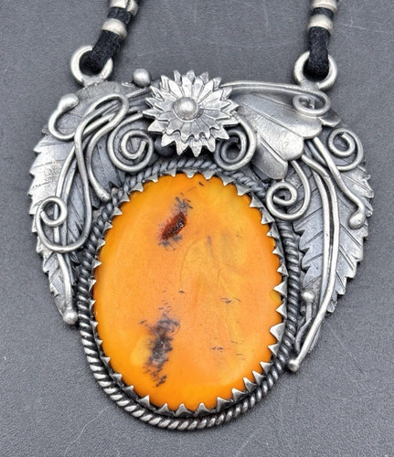 Ancien collier pendentif large - ancien,