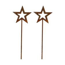 Lot de 2 plugins ??toiles rouill??es Iron Art pour d??coration jardin et balcon