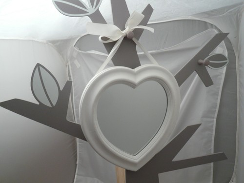 Miroir cadre bois blanc - cadre, en