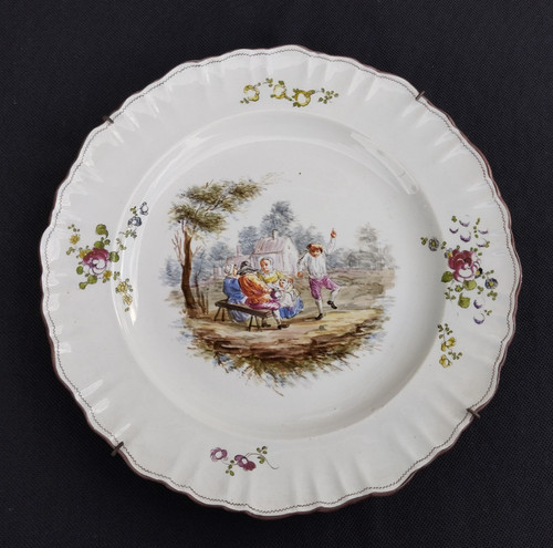 Assiette faience ancienne vp - faience,