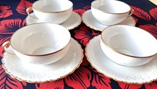 4 Tasses et sous tasses à café en porcelaine  GEORGES BOYER LIMOGES