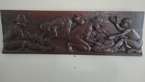 Panneau bois sculpté bas - bois,