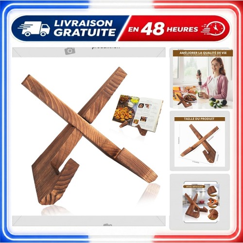 Porte livre cuisine bois - porte-livre, de