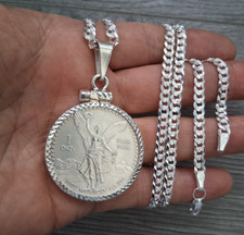 cadena y moneda  libertad centenario de plata 925 58g 24" larga 4.3mm ancho