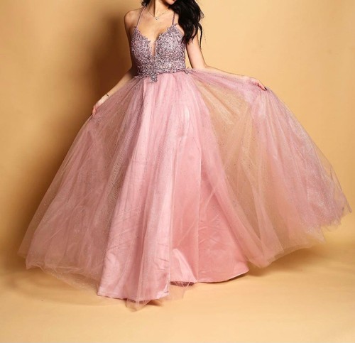 Robe vieux rose buste dentelle - vieux,