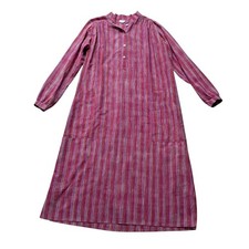 Vintage Marimekko Dress Women's Small Midi Red Striped Pockets Lagenlook Finland