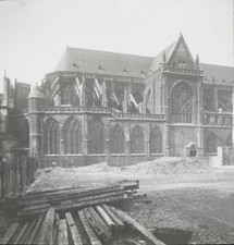 Saint-Merri Church, Paris, old photo glass plate, positive 8.5x10 cm