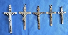 Antique Late 19th 20th Century Bronze Wood Aluminium Cross Pendant crucifix LOT