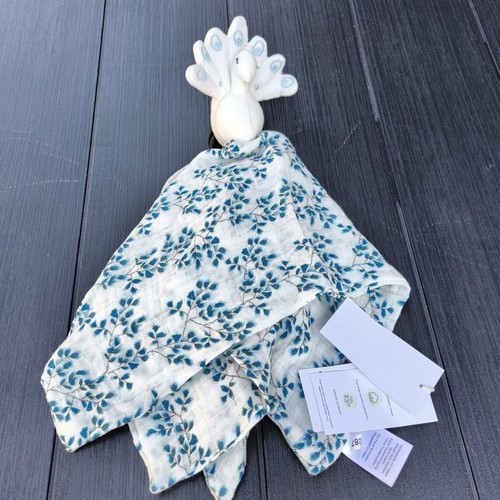 Doudou lange coton bio paon - coton,