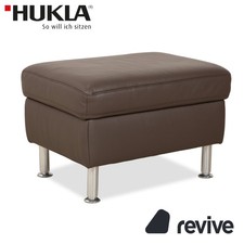 Hukla Pouf En Cuir Marron Châtaigne Fonction Manuelle Avec Rangement
