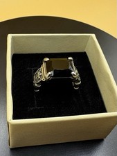 Chevalière / Bague Pierre Noire Adaptable