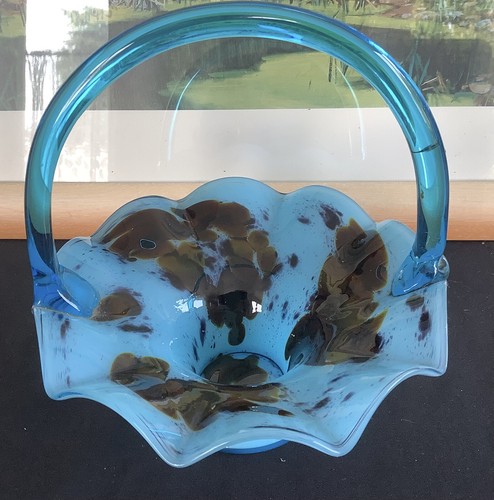 Vintage blue blown - blue, glass