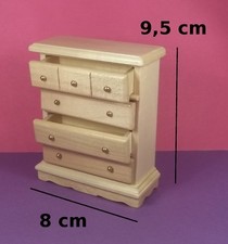 commode miniature,maison de poupée,vitrine,meuble chêne clair chambre  M1