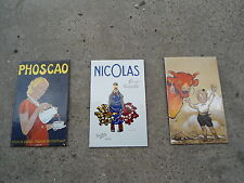 ANTIQUE BRAND ADVERTISING EMAIL MAGNETS 3 PIECE C3 FACTORY IN FRANCE TOP